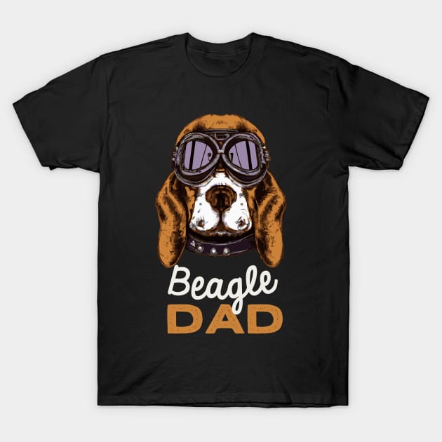 Beagle Dad Vintage Pilot Dog Owner Retro Dog Father T-Shirt by BetterManufaktur